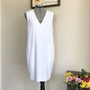 Rag & Bone Phoebe V-Neck Shift Dress Mini White Black Size 4